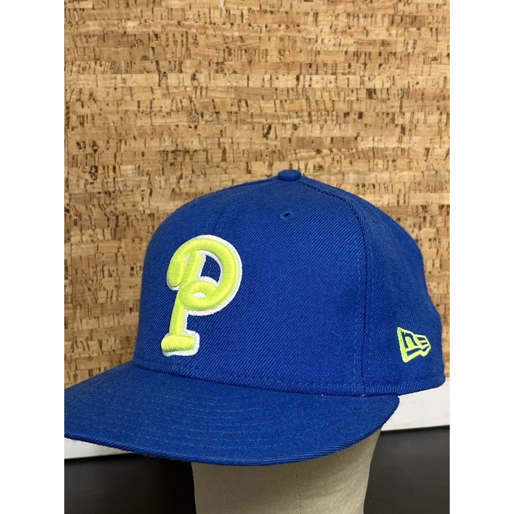Vintage PROPER New Era Snapback HAT 9 Fifty Blue Neon Rare 100% Wool Made In USA